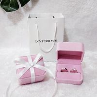Elegant Simple Style Letter Solid Color Flannel Jewelry Boxes sku image 8
