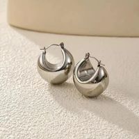 1 Pair Retro Simple Style Classic Style Solid Color 304 Stainless Steel 18K Gold Plated Earrings sku image 2