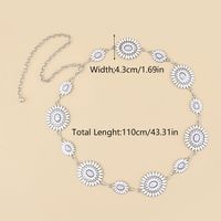 Vacation Ethnic Style Bohemian Star Oval Flower Zinc Alloy Inlay Turquoise Silver Plated Women's Waist Chain sku image 5
