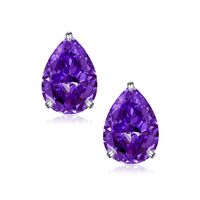 1 Pair Fairy Style Elegant Solid Color Inlay Sterling Silver Zircon Ear Studs sku image 2