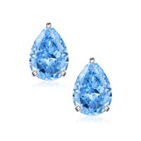 1 Pair Fairy Style Elegant Solid Color Inlay Sterling Silver Zircon Ear Studs sku image 3