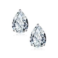 1 Pair Fairy Style Elegant Solid Color Inlay Sterling Silver Zircon Ear Studs sku image 4