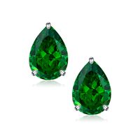 1 Pair Fairy Style Elegant Solid Color Inlay Sterling Silver Zircon Ear Studs sku image 5