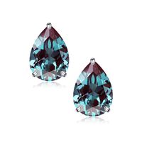 1 Pair Fairy Style Elegant Solid Color Inlay Sterling Silver Zircon Ear Studs sku image 6