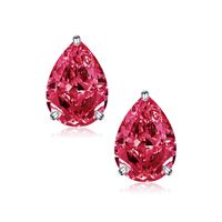 1 Pair Fairy Style Elegant Solid Color Inlay Sterling Silver Zircon Ear Studs sku image 7