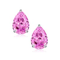 1 Pair Fairy Style Elegant Solid Color Inlay Sterling Silver Zircon Ear Studs sku image 10