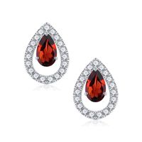 1 Pair Elegant Solid Color Plating Inlay Sterling Silver Zircon Silver Plated Ear Studs sku image 1