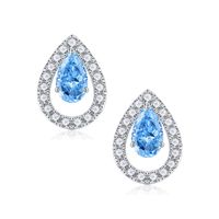 1 Pair Elegant Solid Color Plating Inlay Sterling Silver Zircon Silver Plated Ear Studs sku image 3