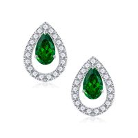 1 Pair Elegant Solid Color Plating Inlay Sterling Silver Zircon Silver Plated Ear Studs sku image 5