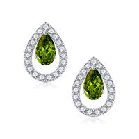 1 Pair Elegant Solid Color Plating Inlay Sterling Silver Zircon Silver Plated Ear Studs sku image 8