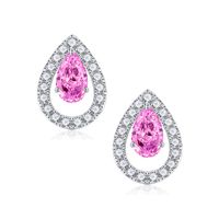 1 Pair Elegant Solid Color Plating Inlay Sterling Silver Zircon Silver Plated Ear Studs sku image 10