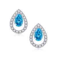 1 Pair Elegant Solid Color Plating Inlay Sterling Silver Zircon Silver Plated Ear Studs sku image 11