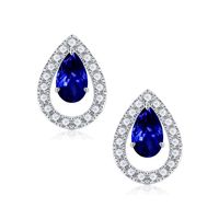 1 Pair Elegant Solid Color Plating Inlay Sterling Silver Zircon Silver Plated Ear Studs sku image 13