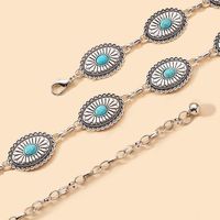 IG Style Ethnic Style Bohemian Round Oval Zinc Alloy Inlay Turquoise Silver Plated Women's Waist Chain main image 3