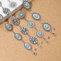 IG Style Ethnic Style Bohemian Round Oval Zinc Alloy Inlay Turquoise Silver Plated Women's Waist Chain main image 11