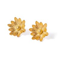 1 Pair Modern Style Classic Style Flower 316 Stainless Steel  18K Gold Plated Ear Studs main image 6