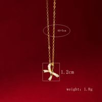 Sterling Silver Basic Simple Style Classic Style Bow Knot Inlay Zircon Pendant Necklace main image 2