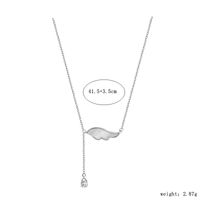 Sterling Silber IG-Stil Flügel Inlay Künstlicher Kristall Hülse Halskette main image 2