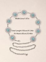 IG Style Ethnic Style Bohemian Round Oval Zinc Alloy Inlay Turquoise Silver Plated Women's Waist Chain sku image 2
