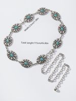 IG Style Ethnic Style Bohemian Round Oval Zinc Alloy Inlay Turquoise Silver Plated Women's Waist Chain sku image 3