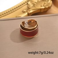 Wholesale Elegant Simple Style Geometric Copper Drip Glazed Open Rings main image 2