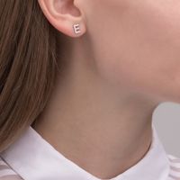 1 Pair Simple Style Roman Style Letter Inlay Sterling Silver Zircon White Gold Plated Ear Studs main image 8