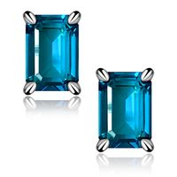 1 Pair Elegant Shiny Solid Color Plating Inlay Sterling Silver Zircon Silver Plated Ear Studs sku image 11