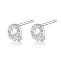 1 Pair Simple Style Roman Style Letter Inlay Sterling Silver Zircon White Gold Plated Ear Studs sku image 17