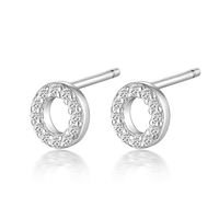 1 Pair Simple Style Roman Style Letter Inlay Sterling Silver Zircon White Gold Plated Ear Studs sku image 15