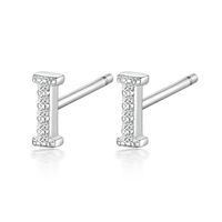 1 Pair Simple Style Roman Style Letter Inlay Sterling Silver Zircon White Gold Plated Ear Studs sku image 9