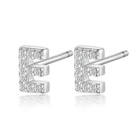 1 Pair Simple Style Roman Style Letter Inlay Sterling Silver Zircon White Gold Plated Ear Studs sku image 5