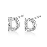 1 Pair Simple Style Roman Style Letter Inlay Sterling Silver Zircon White Gold Plated Ear Studs sku image 4