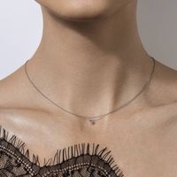 Sterling Silber Weißgold Plattiert Elegant Dame Überzug Inlay Runden Zirkon Halskette Mit Anhänger main image 1
