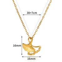 304 Stainless Steel 18K Gold Plated Simple Style Classic Style Plating Hollow Out Ginkgo Leaf Pendant Necklace main image 2