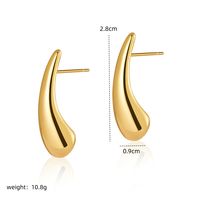 1 Pair Simple Style Classic Style Solid Color Water Drop Plating 304 Stainless Steel 18K Gold Plated Ear Studs main image 7