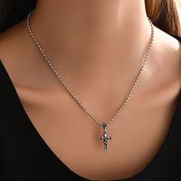 Wholesale Jewelry Retro Punk Cross Alloy Iron Zinc Pendant Necklace main image 4
