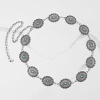 Ethnic Style Bohemian Oval Flower Zinc Alloy Inlay Turquoise Rose Gold Plated Silver Plated Women's Waist Chain main image 3
