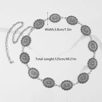 Ethnic Style Bohemian Oval Flower Zinc Alloy Inlay Turquoise Rose Gold Plated Silver Plated Women's Waist Chain main image 2