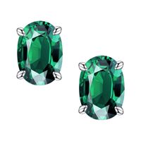 1 Pair Elegant Commute Solid Color Inlay Sterling Silver Zircon Silver Plated Ear Studs sku image 5