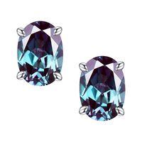 1 Pair Elegant Commute Solid Color Inlay Sterling Silver Zircon Silver Plated Ear Studs sku image 6
