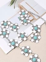 Y2K Ethnic Style Bohemian Petal Zinc Alloy Epoxy Inlay Turquoise Rose Gold Plated Silver Plated Women's Waist Chain main image 4