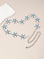 Y2K Ethnic Style Bohemian Petal Zinc Alloy Epoxy Inlay Turquoise Rose Gold Plated Silver Plated Women's Waist Chain main image 5