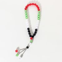 Classical Retro Round Color Block Resin Beaded Unisex Rosary sku image 1