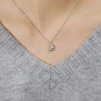Sterling Silver Silver Plated Simple Style Classic Style Plating Solid Color Pendant Necklace sku image 1