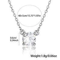 Sterling Silver White Gold Plated Simple Style Classic Style Inlay Geometric Zircon Pendant Necklace main image 2