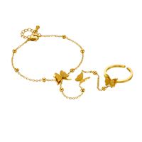 Vintage Style Sweet Butterfly 304 Stainless Steel 18K Gold Plated Bracelets In Bulk main image 3