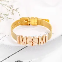 304 Stainless Steel Gold Plated Casual Retro Plating Letter Heart Shape Alloy Bangle main image 1