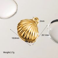 1 Piece 12.2 * 11mm 17.6 * Mm 18.1 * Mm Hole 1~1.9mm Stainless Steel 14K Gold Plated Starfish Shell Fish Tail Polished Pendant main image 2