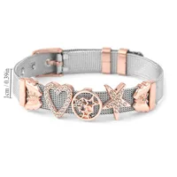 Lässig Moderner Stil Brief Edelstahl 304 14 Karat Vergoldet Legierung Strasssteine Armband Armreif In Masse sku image 8