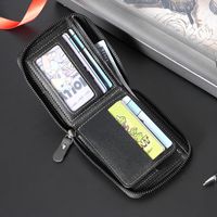 Men's Solid Color Pu Leather Zipper Small Wallets main image 4